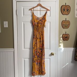 Free People Floral Gold Maxi Dress